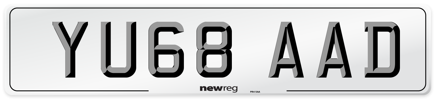 YU68 AAD Number Plate from New Reg